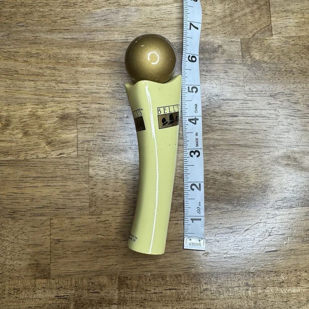 Bell's Brewery Beer Tap Handle Cream Gold Ball Knob Comstock MI Bar Decor